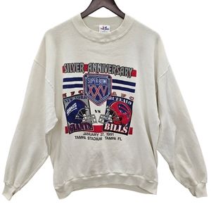 Vintage Superbowl 25 XXV Sweatshirt Men's Size XL Giants Bills Made in USA 90s